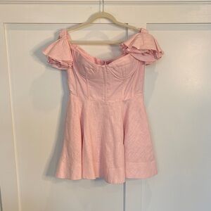 Bardot Pink Off-Shoulder Mini Dress